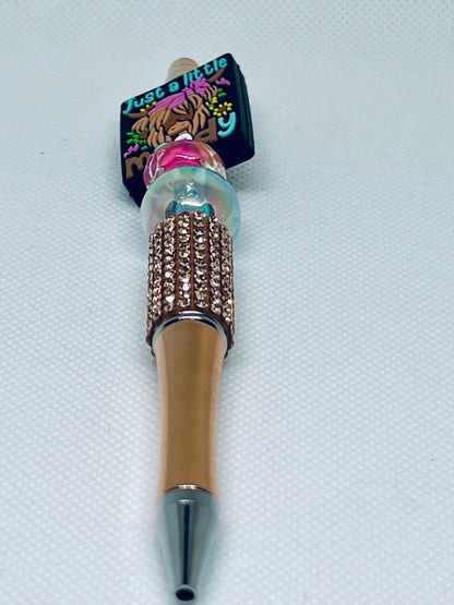 Beaded Pen Highland Cow Just a Little Moody