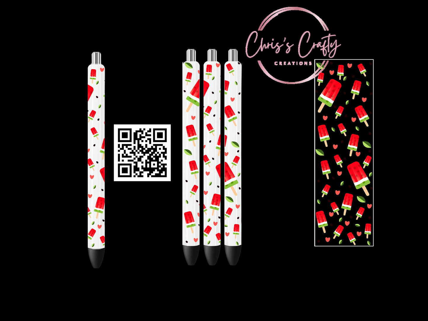 UVDTF Pen Wrap Watermelon Slices, Ready to Apply, Permanent Waterproof Adhesive