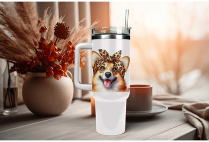UVDTF Wrap Cute Corgi 16oz Can Glass Wrap, Mug Tumbler, Dog Mom, Ready to Apply, Permanent Waterproof Adhesive