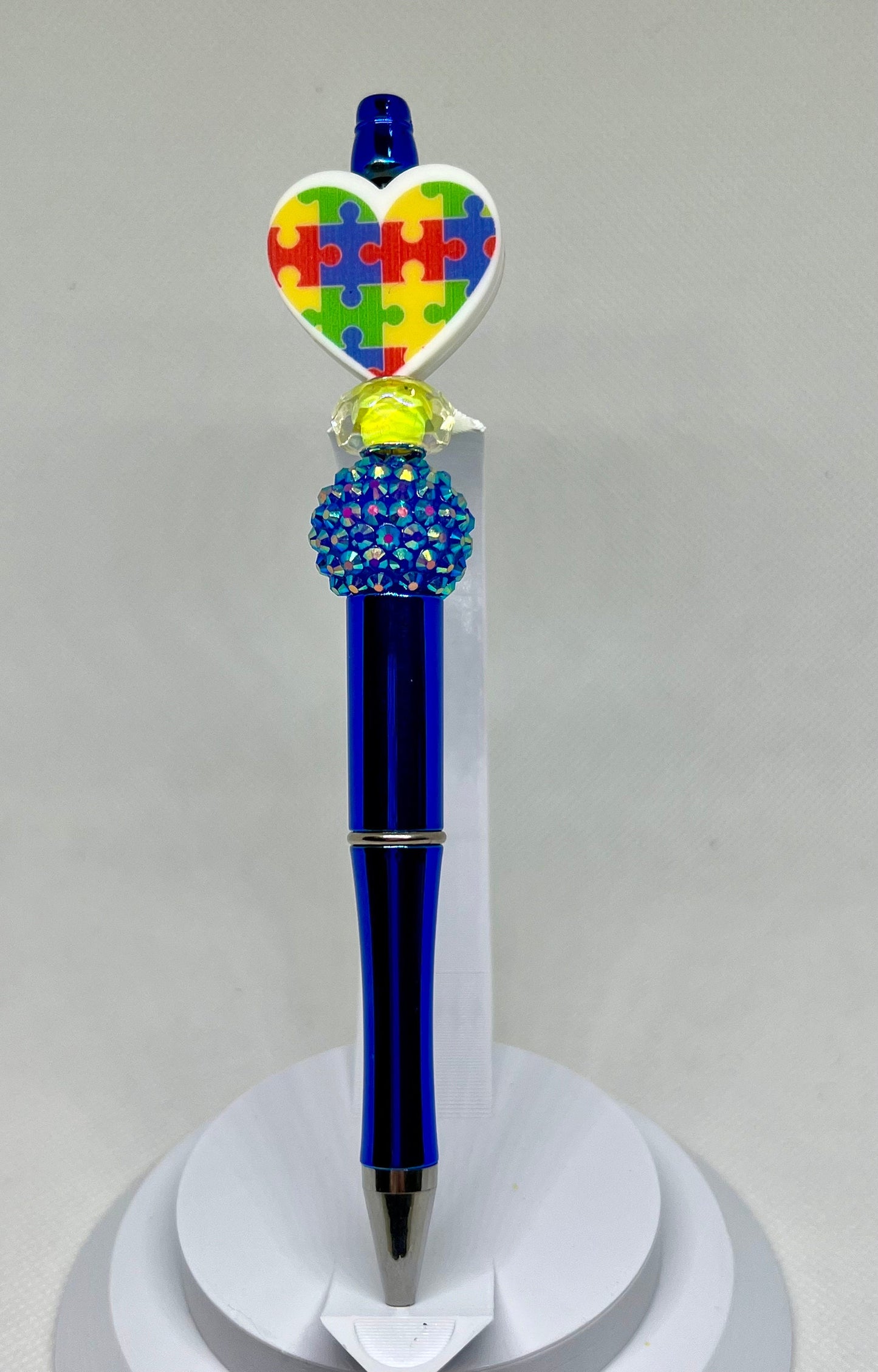Beaded Pens Autism Puzzle Heart