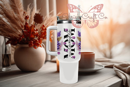 UVDTF Wrap Floral Mom 16oz Can Glass Mug Tumbler, Ready to apply, Permanent Waterproof Adhesive