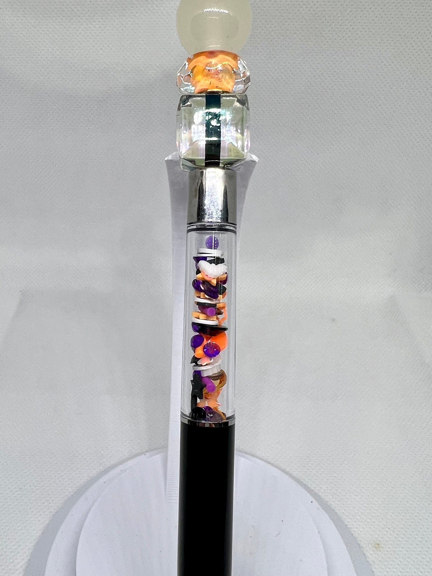 Beaded Shaker Pen Fall Pumpkin, Fun Pens Acrylic Beads, Custom Pen, Retractable Ink Pen, Gifts for her, Teacher, Nurses, Medical