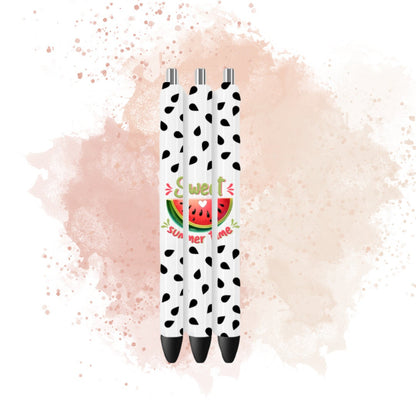 UVDTF Pen Wrap Watermelon Sweet, Fruit Pen wrap, Pen Wrap, Epoxy Pen Wrap, Permanent Waterproof Adhesive, Ready to Apply