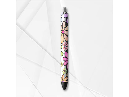 UVDTF Pen Wrap Groovy Flowers, Ready to Apply, Permanent Waterproof Adhesive, Bundle and Save