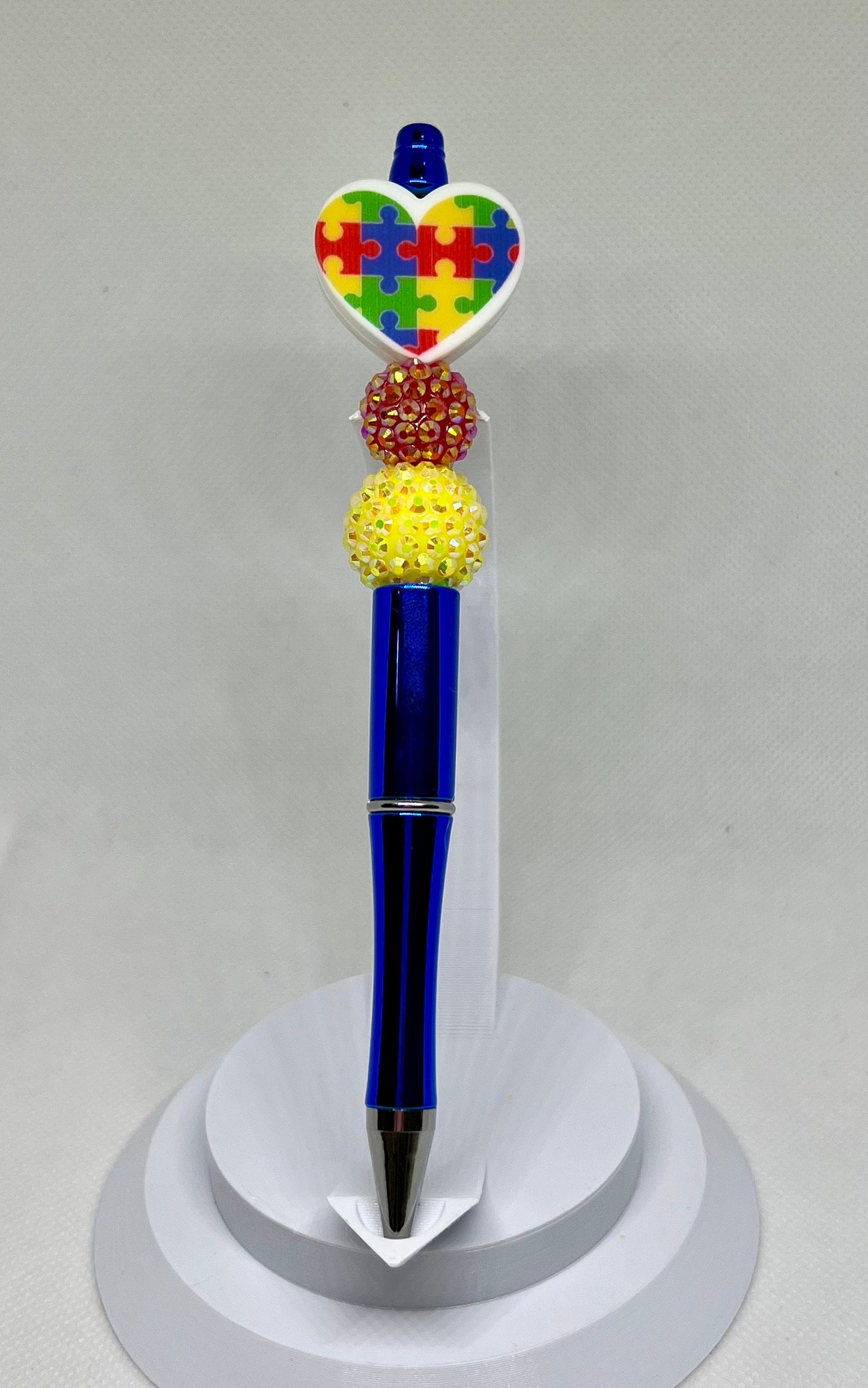 Beaded Pens Autism Puzzle Heart