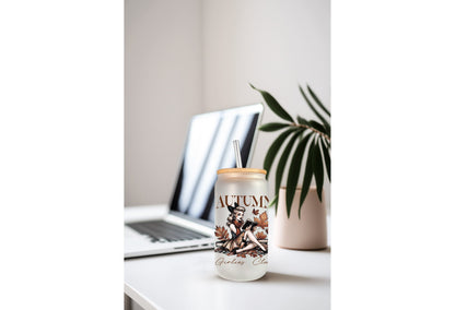 UVDTF Wrap Autumn Girlies Club Vintage Girl for 16oz Can Glass Mug Tumbler, Ready to Apply, Permanent Waterproof Adhesive