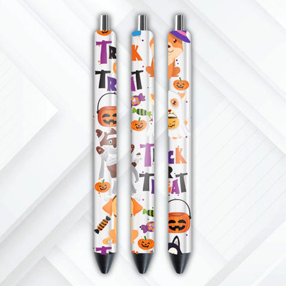 UVDTF Pen Wrap Trick or Treat Dog Wrap, Halloween Wrap, Permanent Waterproof Adhesive, Ready to apply