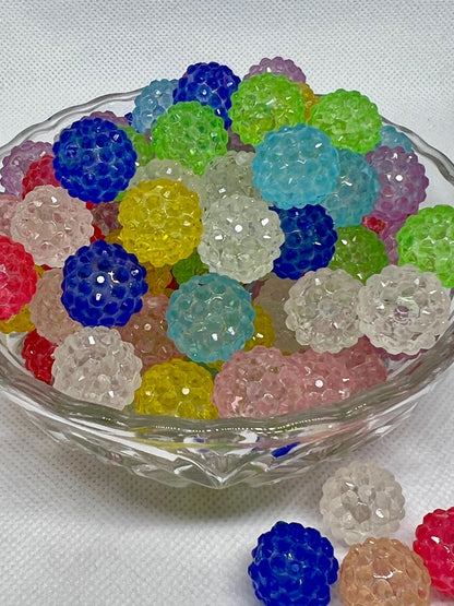 Acrylic Beads 16mm Rhinestone Luminous, Acrylic Gumball Beads in Bulk, 16mm Beads, 16mm Bubble Gum Beads, DIY ideas