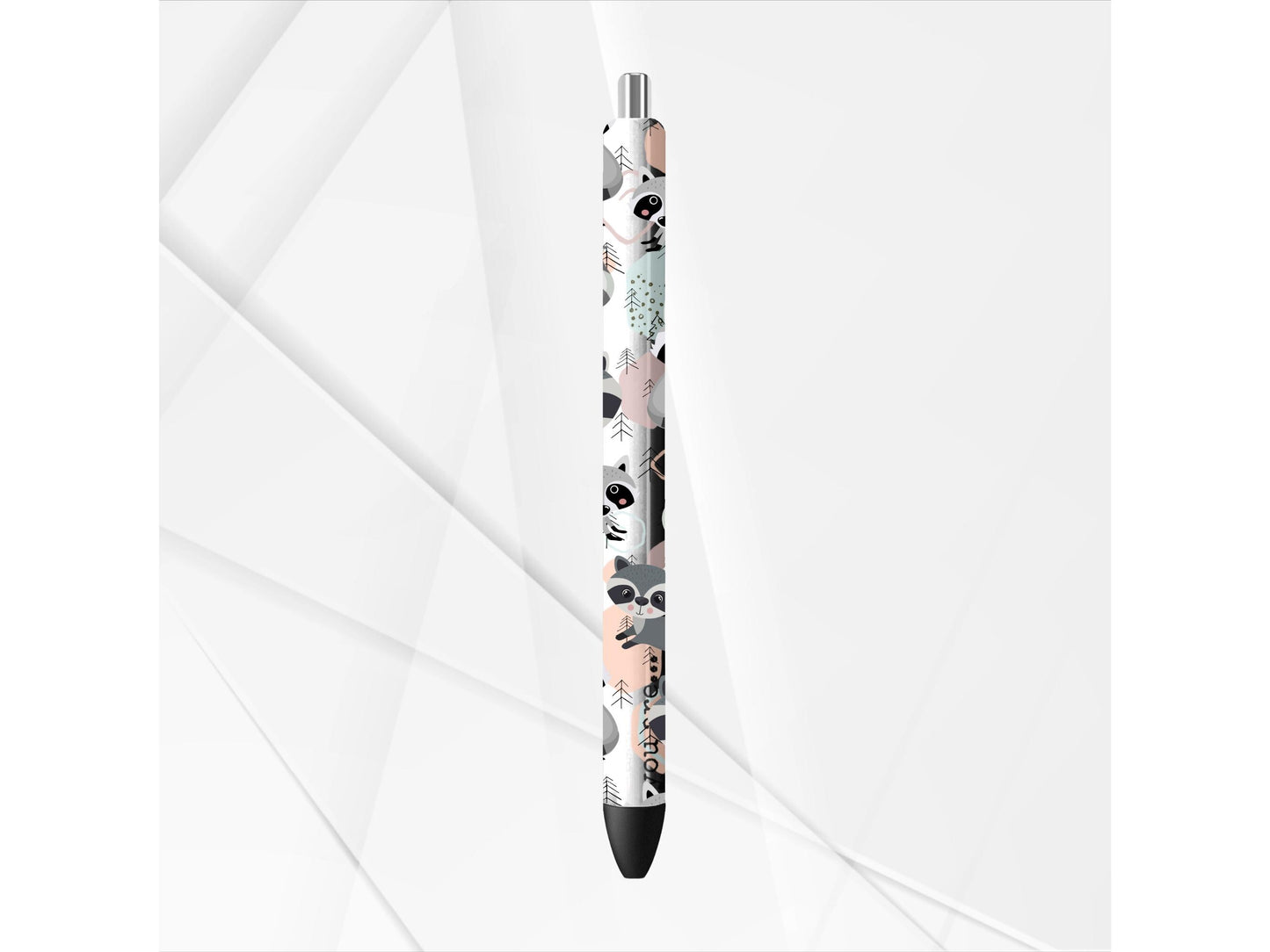 UVDTF Pen Wrap Cute Racoon, Critter Pen Wrap, Ready to apply, Permanent Waterproof Adhesive