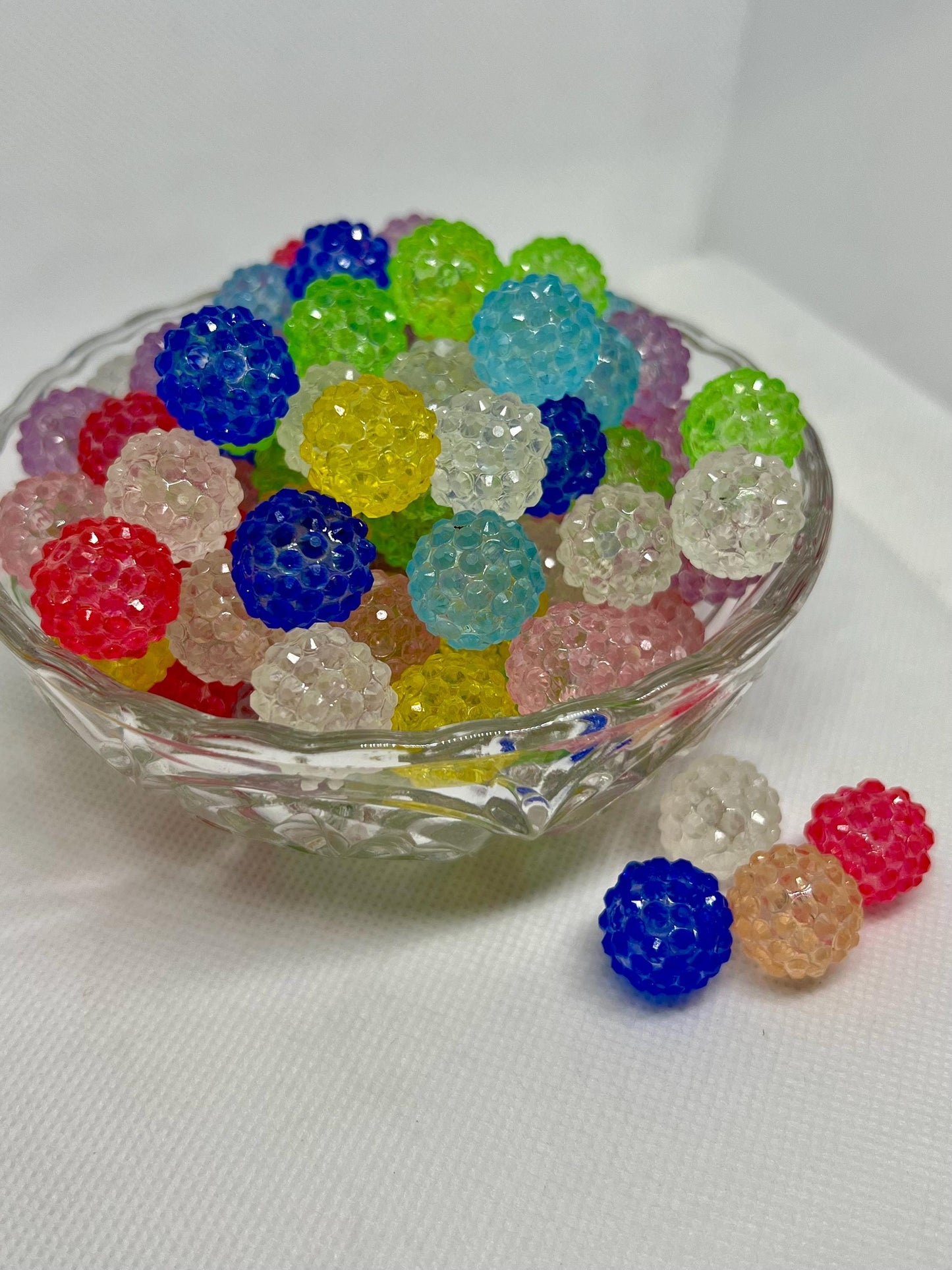 Acrylic Beads 16mm Rhinestone Luminous, Acrylic Gumball Beads in Bulk, 16mm Beads, 16mm Bubble Gum Beads, DIY ideas