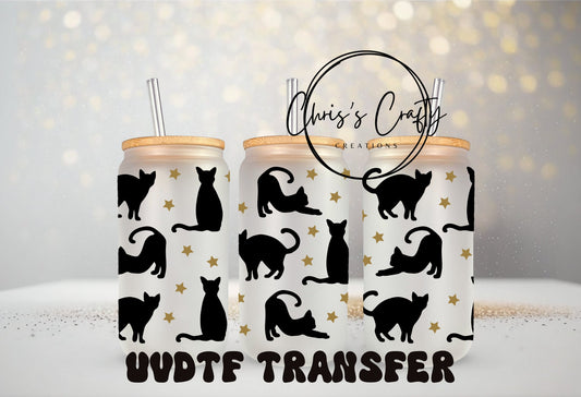 UVDTF Wrap Black Cats Stars