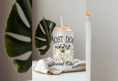 UVDTF Wrap Ghost Dog Social Club Coquettes Bows 16oz Can Glass, Mug, Tumbler, Ready to Apply, Permanent Waterproof Adhesive