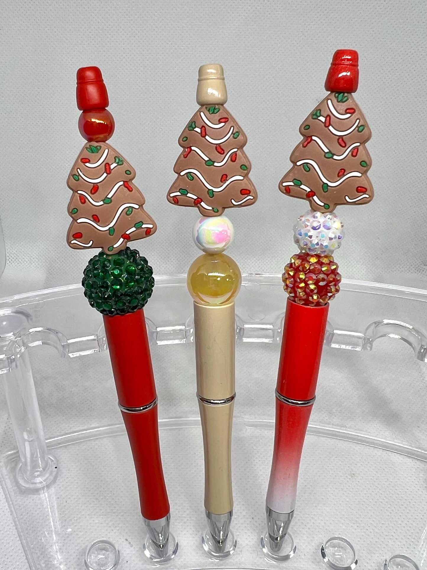 Beaded Pen Christmas Tree Cakes Ink Pen, Christmas Cake Pen, Nurse Gifts, Teacher Gifts, Graduation Gifts, Gifts for Her, Retractable Pen