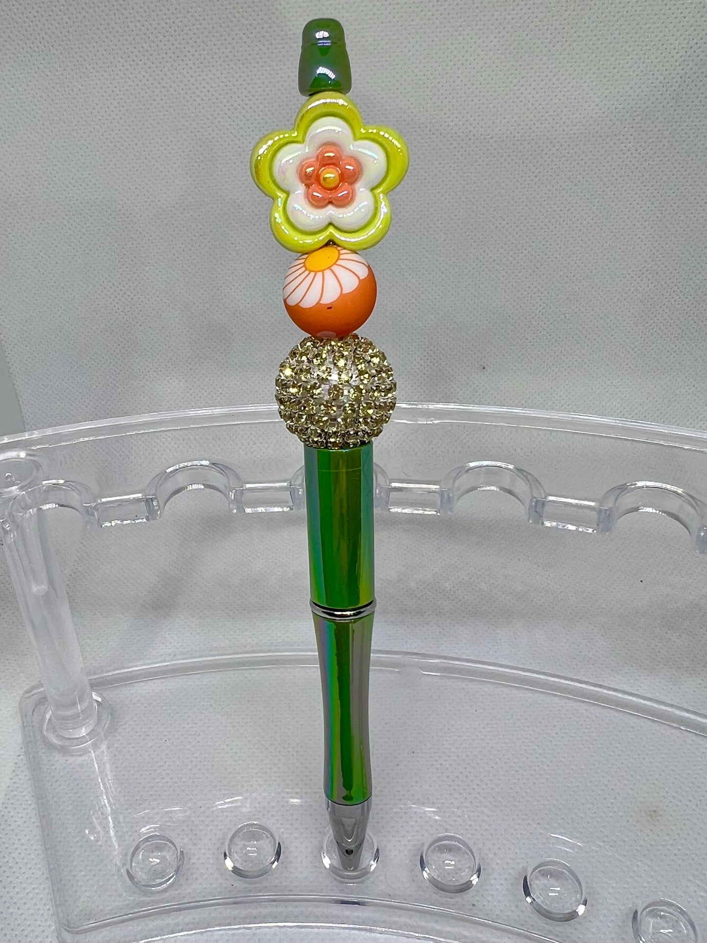 Beaded Pen Retro Flower, Refillable Ink Pen, Sarcastic Pen, Fun Pens Acrylic Beads, Custom Pen, Retractable Ink Pen, Graduation