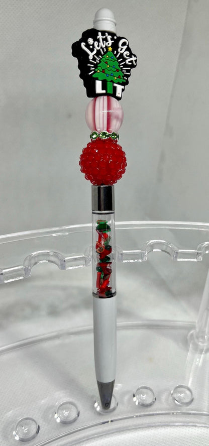 Beaded Pen Shaker Let’s Get Lit Ink Pen, Christmas Pen, Nurse Gifts, Teacher Gifts, Graduation Gifts, Gifts for Her, Retractable Pen