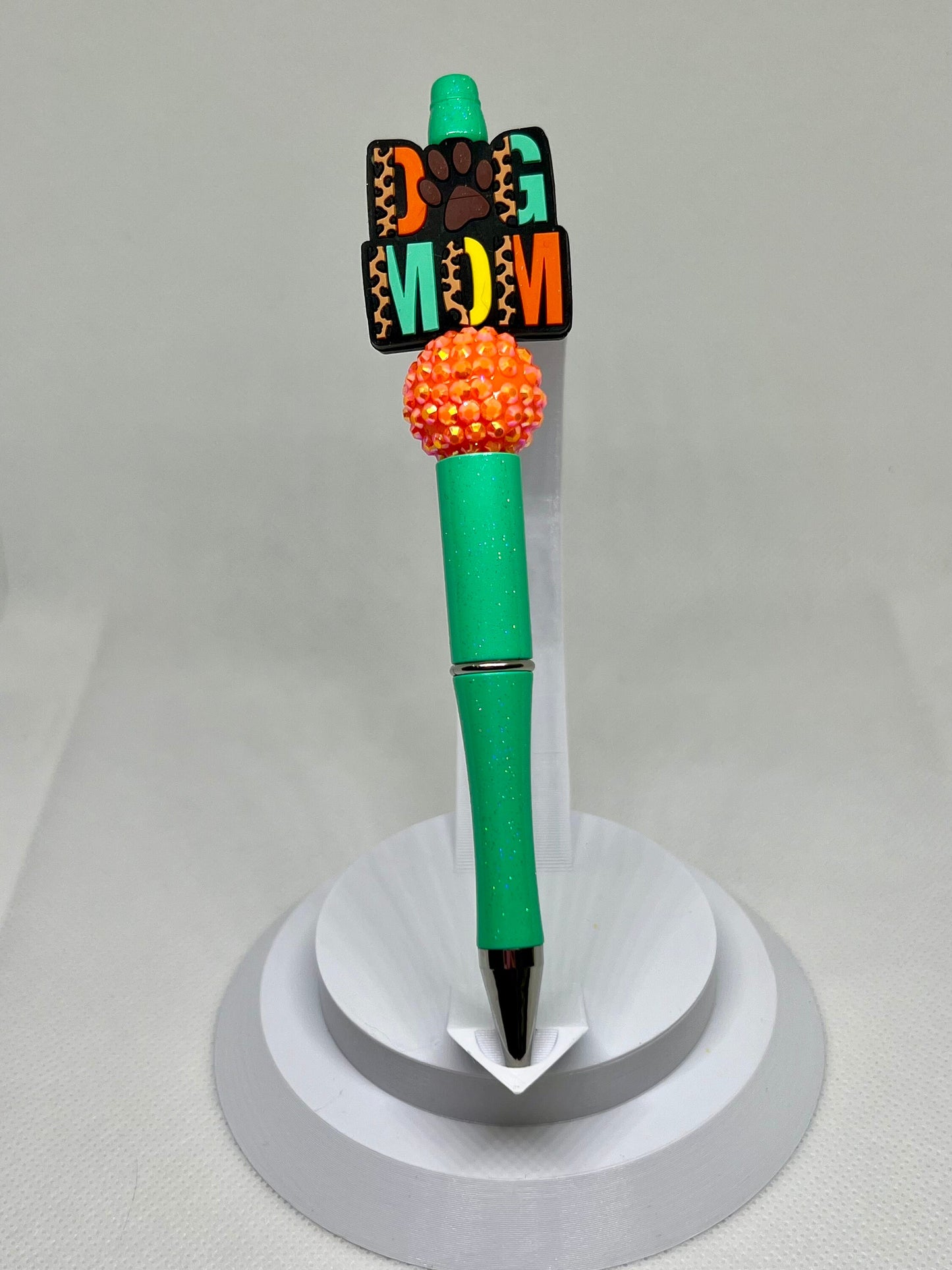 Beaded Pen Dog Mom Leopard, Sarcastic Pen, Fun Pens Acrylic Beads, Custom Pen, Retractable Ink Pen, Gifts, Graduation