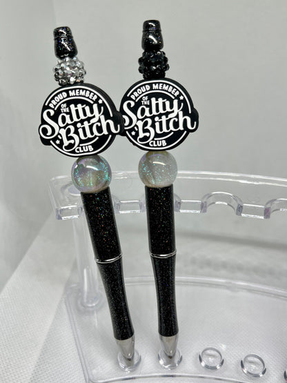 Proud Member of the Salty B*tch Club Beaded Pen, Sarcastic Pen, Fun Pens Acrylic Beads, Custom Pen, Retractable Ink Pen, Gifts