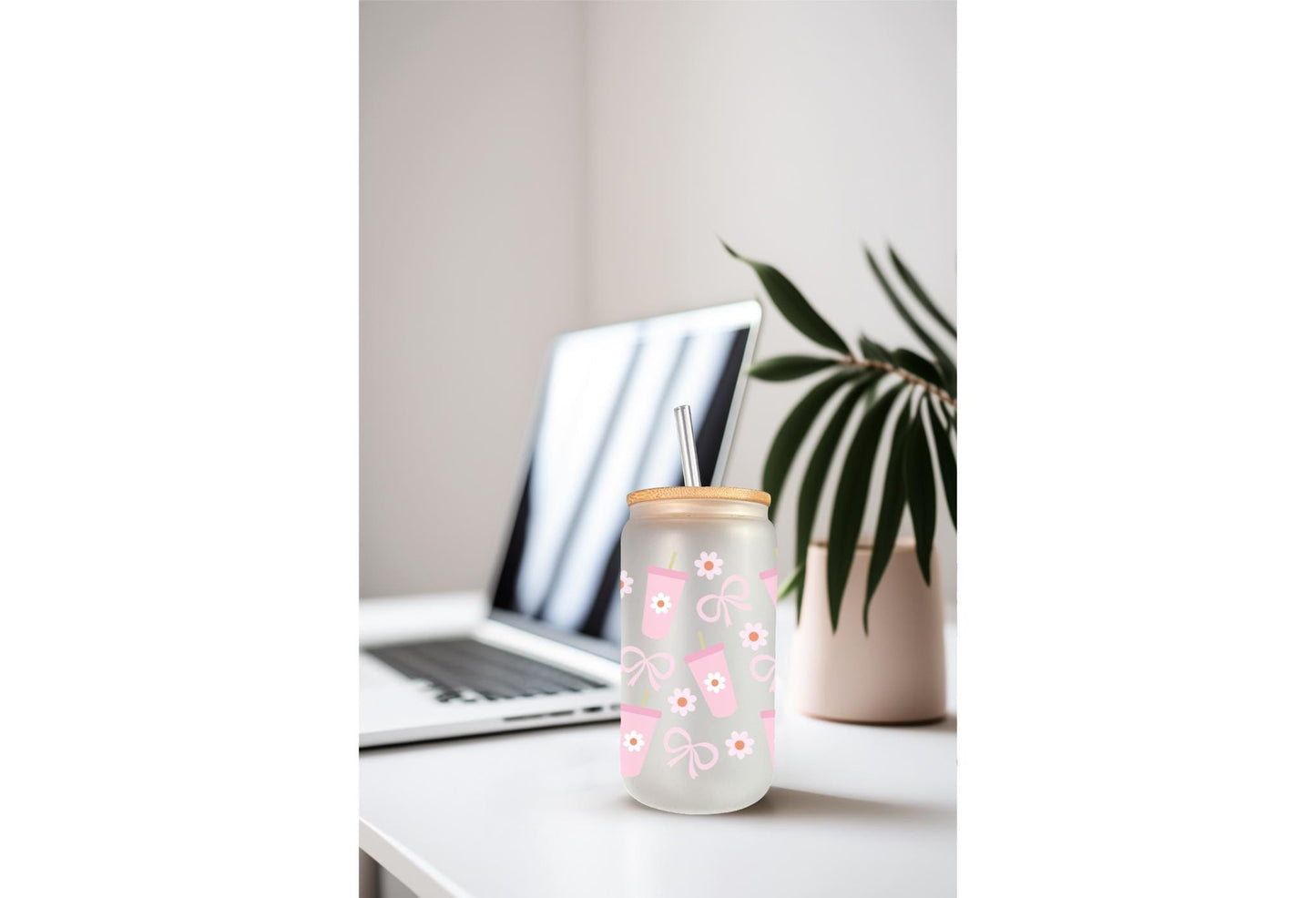 UVDTF Wrap Coquette Bows Tumbler 16oz Can Glass Wrap Mug Tumbler, Bow Wrap, Ready to Apply, Permanent Waterproof Adhesive