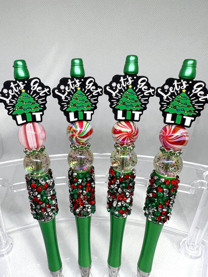 Beaded Pen Let’s Get Lit Ink Pen, Christmas Pen, Nurse Gifts, Teacher Gifts, Graduation Gifts, Gifts for Her, Retractable Pen