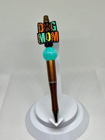 Beaded Pen Dog Mom Leopard, Sarcastic Pen, Fun Pens Acrylic Beads, Custom Pen, Retractable Ink Pen, Gifts, Graduation