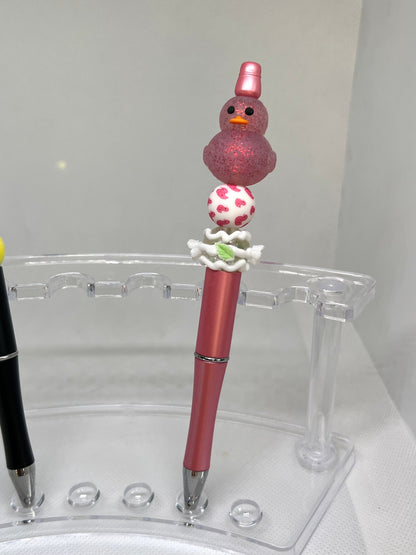 Beaded Pen 3D Duck, Duck Pen, Fun Pens Acrylic Beads, Custom Pen, Retractable Ink Pen, Gifts for her, Gifts for Teacher, Gifts for Medical