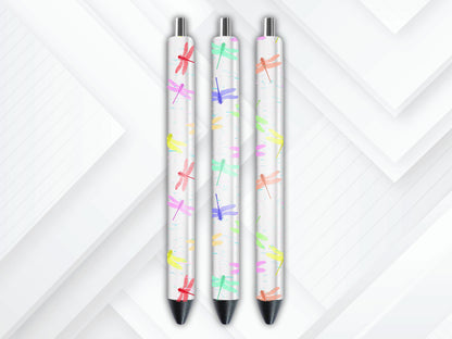 UVDTF Pen Dragonfly Wrap, Colorful Dragonflies, Ready to Apply, Permanent Waterproof Adhesive