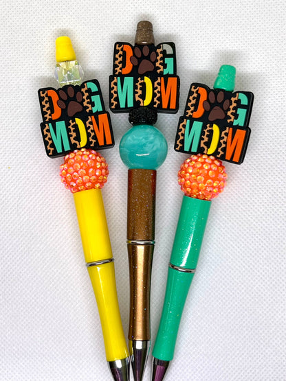 Beaded Pen Dog Mom Leopard, Sarcastic Pen, Fun Pens Acrylic Beads, Custom Pen, Retractable Ink Pen, Gifts, Graduation