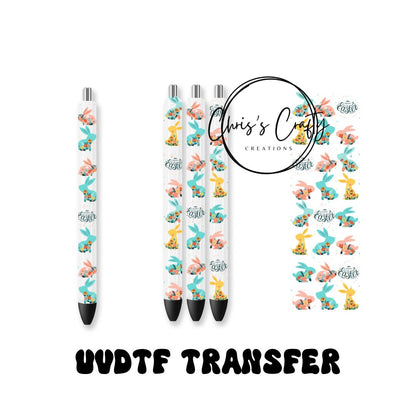 UVDTF Pen Wrap Bunny, Ready to Apply, Permanent Waterproof Adhesive