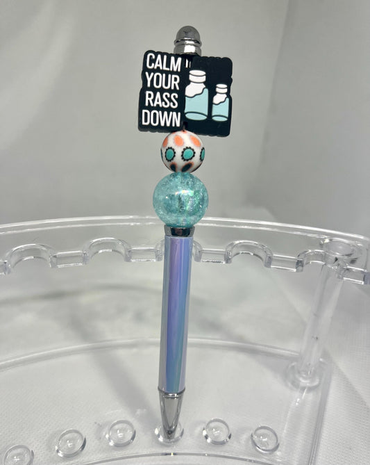 Beaded Pen Calm Your Rass Down, Sarcastic Pen, Fun Pens
