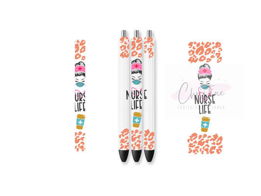 UVDTF Pen Wrap Leopard Nurse, Nurse Life
