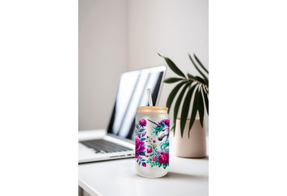 UVDTF Wrap Floral Unicorn 16oz Can Glass Mug Tumbler Wrap, Unicorn Wrap, Ready to apply, Permanent Waterproof Adhesive