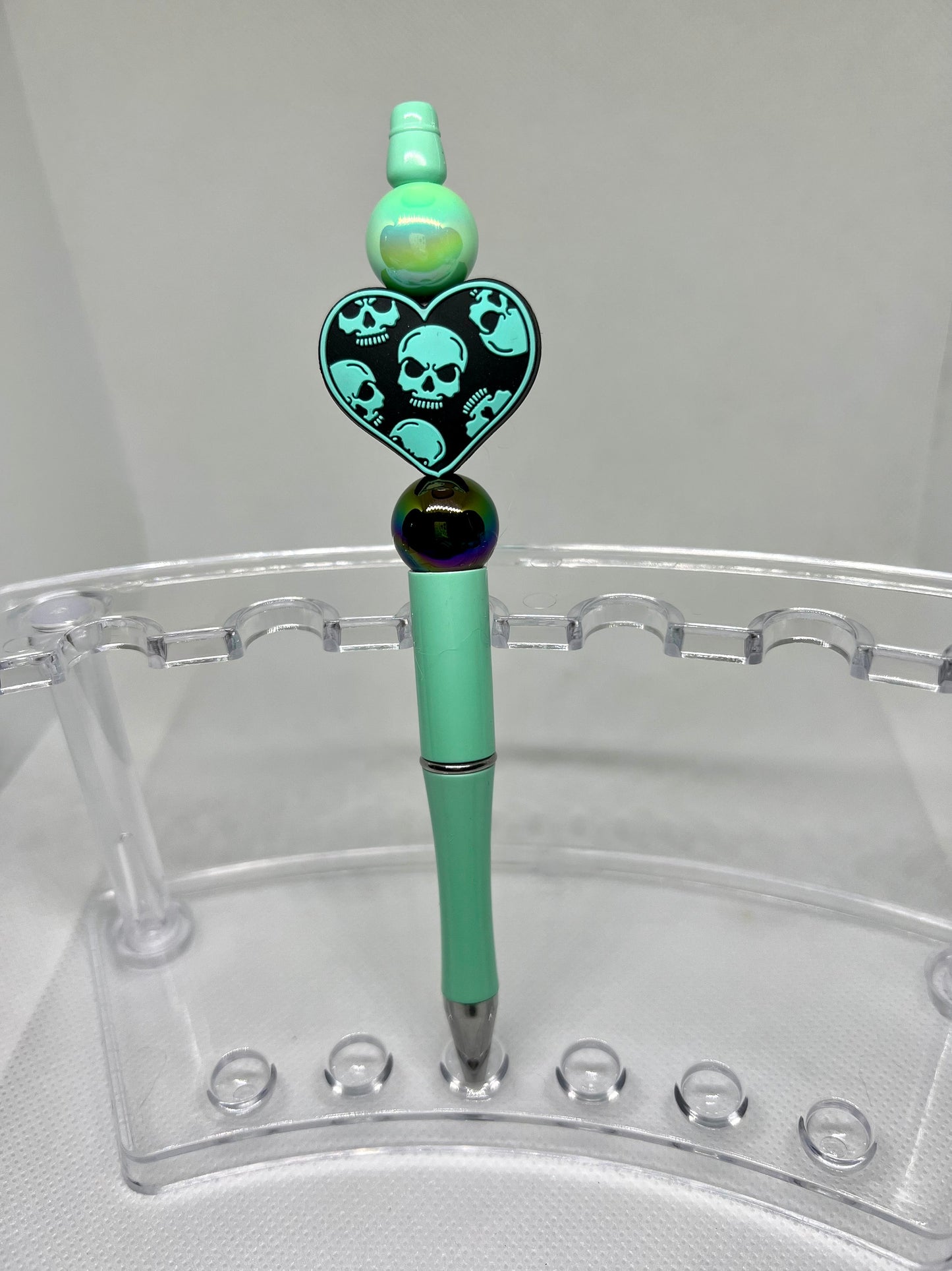 Skeleton Heart Beaded Pen, Sarcastic Pen, Fun Pens Acrylic Beads, Custom Pen, Retractable Ink Pen, Graduation