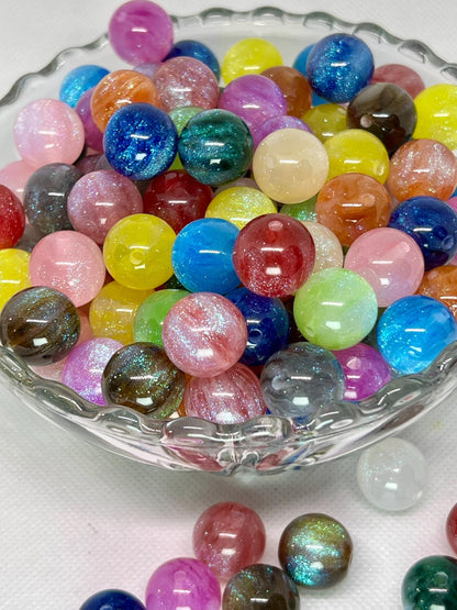 16mm Swirl Glitter Acrylic Beads, Acrylic Gumball Beads in Bulk, 16mm Beads, 16mm Bubble Gum Beads, DIY ideas, Chunky Beads
