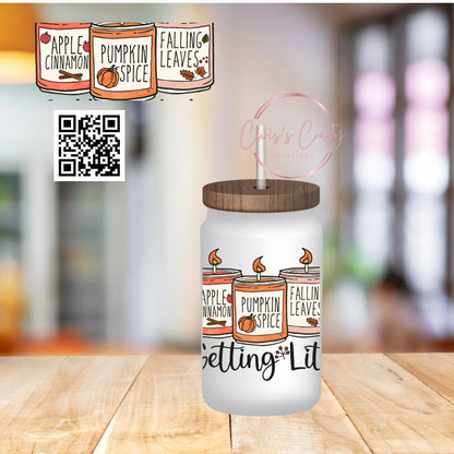 UVDTF Wrap  Fall Candle Funny Sarcasm for 16oz Can Glass Mug Tumbler, Ready to apply, Permanent Waterproof Adhesive