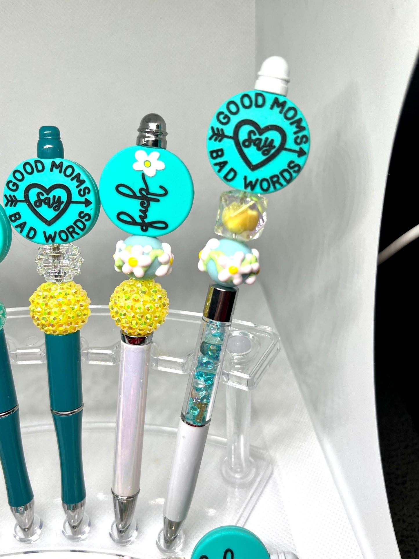 Beaded Pen Good Moms Say Bad Words F*uck, Sarcastic Pen, Fun Pens Acrylic Beads, Custom Pen, Retractable Ink Pen, Graduation