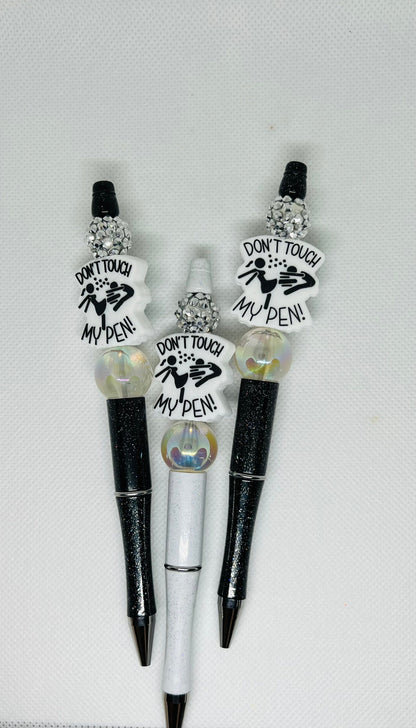 Beaded Pens, Don’t Touch My Pen, Fun Pens Acrylic  Beads, Beaded Pen, Retractable Ink Pen, Gifts