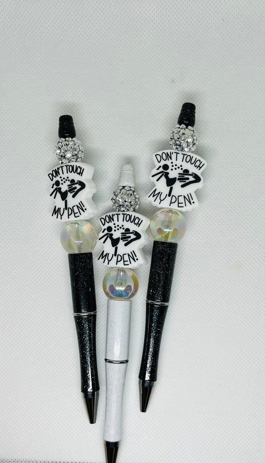 Beaded Pens, Don’t Touch My Pen, Fun Pens Acrylic  Beads, Beaded Pen, Retractable Ink Pen, Gifts