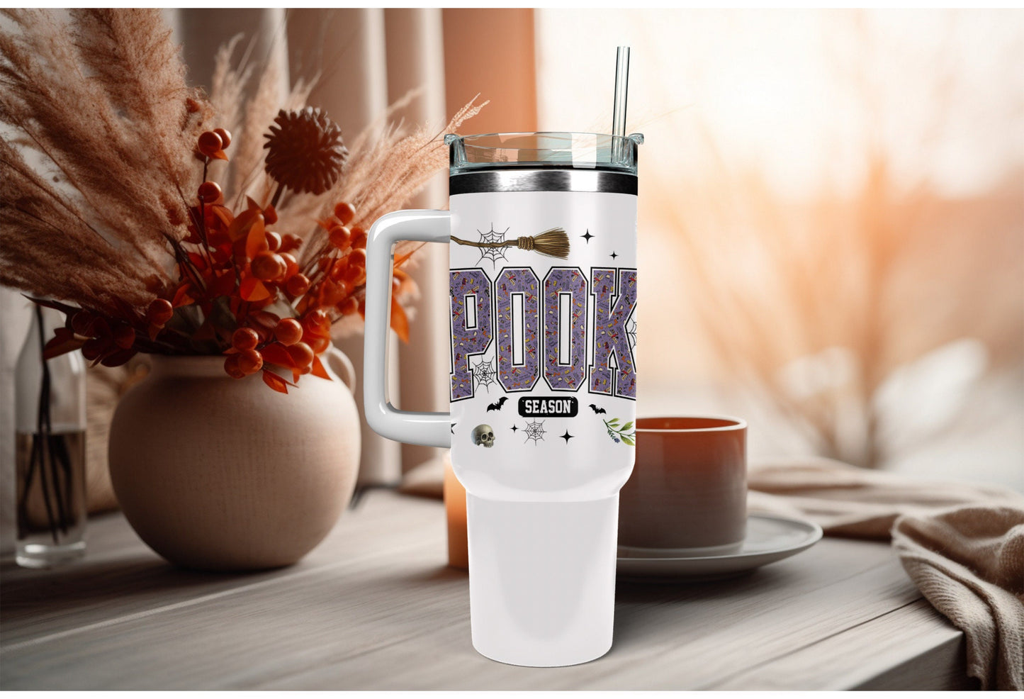 Halloween Cup Wrap - 16oz Tumbler Wrap With Witch Hat & Spooky Season Decal