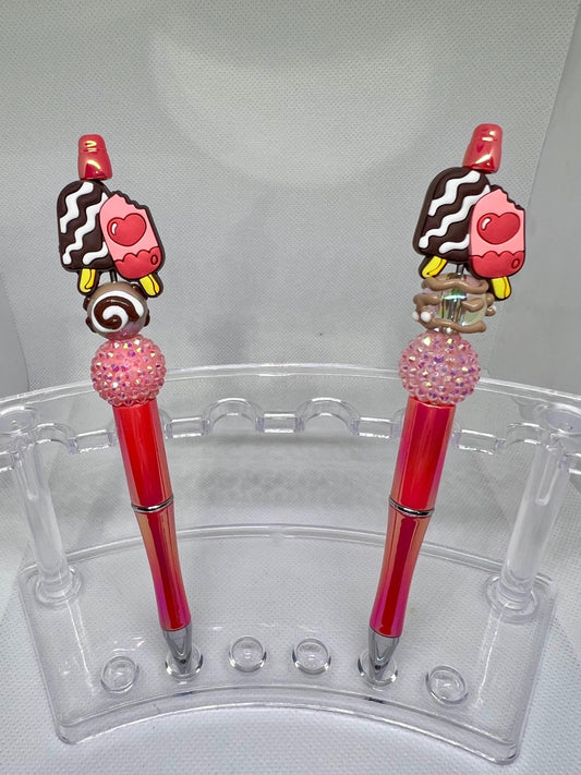 Beaded Pen Ice Cream Summer, Fun Pens Acrylic  Beads, Beaded Pen, Retractable Ink Pen, Graduation Gift, Nurse Gift, Teacher Gift