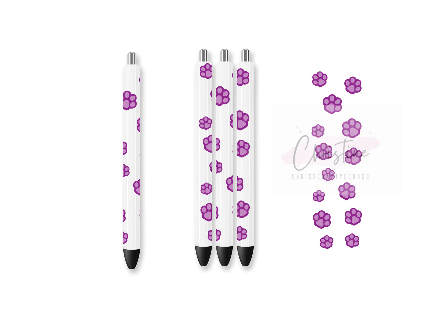 UVDTF Pen Wrap Pet Cat Dog Paws, Ready to apply, Permanent Waterproof Adhesive