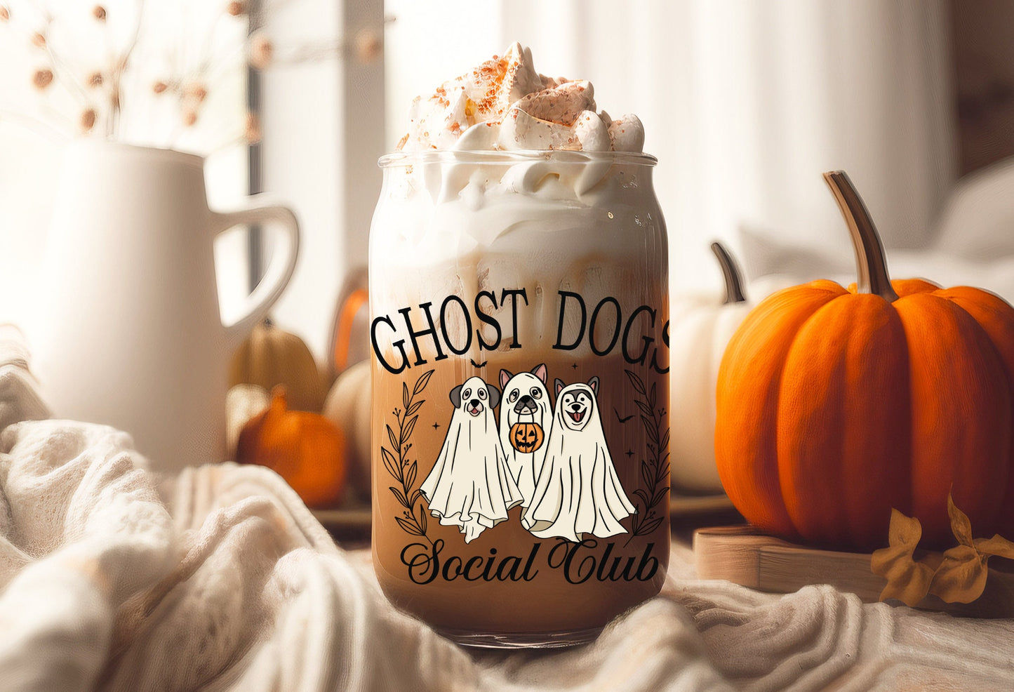UVDTF Wrap Ghost Dog Social Club Coquettes Bows 16oz Can Glass, Mug, Tumbler, Ready to Apply, Permanent Waterproof Adhesive