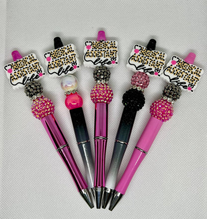 Medical Assistant Beaded Pen, Leopard Print, Sarcastic Pen, Fun Pens Acrylic Beads, Custom Pen, Retractable Ink Pen, Gifts, Graduation