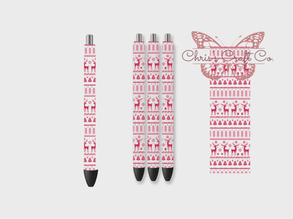 UVDTF Pen Wrap Deer Snowflake, Christmas Design, Ready to Apply, Permanent Waterproof Adhesive